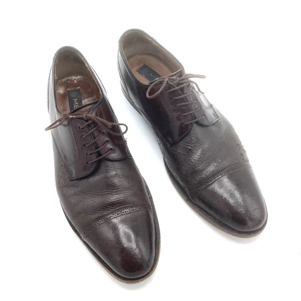 Mezlan‎ Mens Leather Brogue Cap Toe Oxfords Shoe Orbison Espresso Brown S…